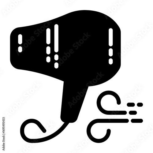 hair dryer icon, glyph icon style