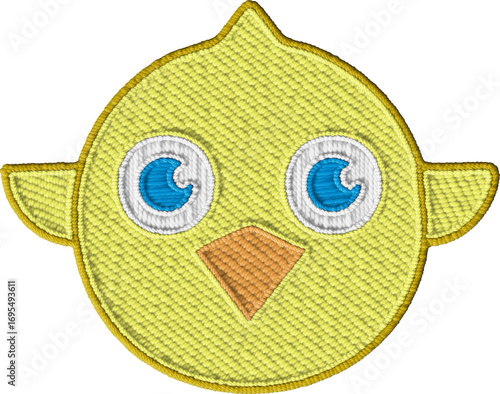 Colorful Cute Embroidered Textile Bird Face
