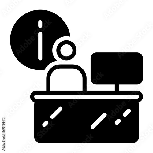 receptionist icon, glyph icon style