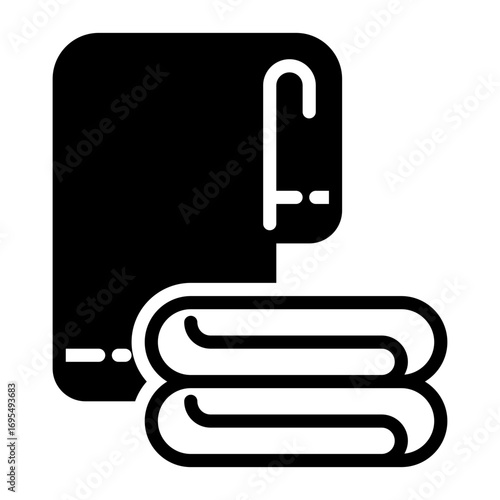 towel icon, glyph icon style