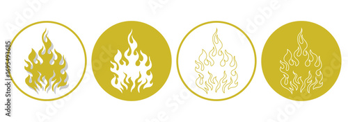 fire icon set. flame icon sign symbol collections. Bonfire silhouette logotype. fire icon vector illustration. 