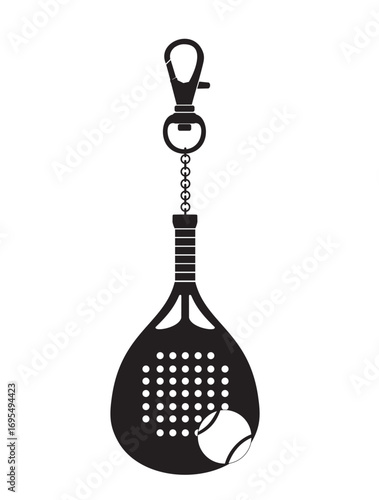 padel racket and ball keychain
