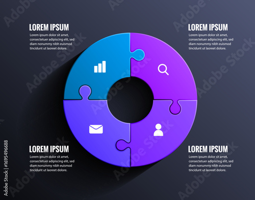 Circular Puzzle Diagram Illustrating Business Process and Strategy Concepts