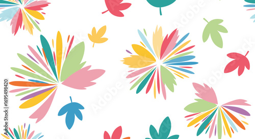 Vibrant floral burst pattern on white backdrop, perfect for spring designs and fun summer promotions