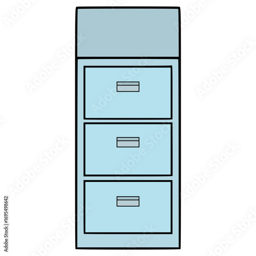 filing cabinet illustration hand drawn isolated vector