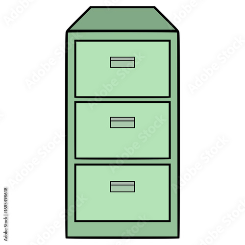 filing cabinet illustration hand drawn isolated vector