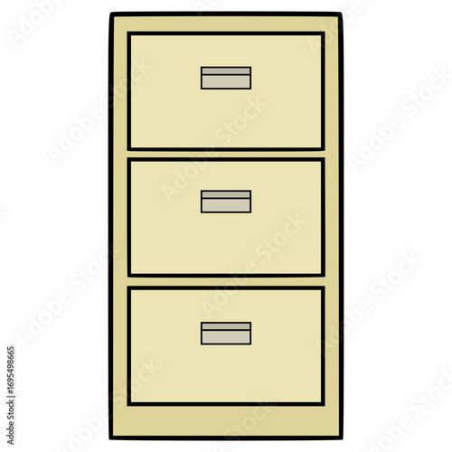 filing cabinet illustration hand drawn isolated vector
