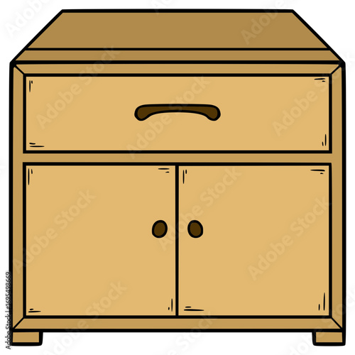 drawer illustration hand drawn isolated vector