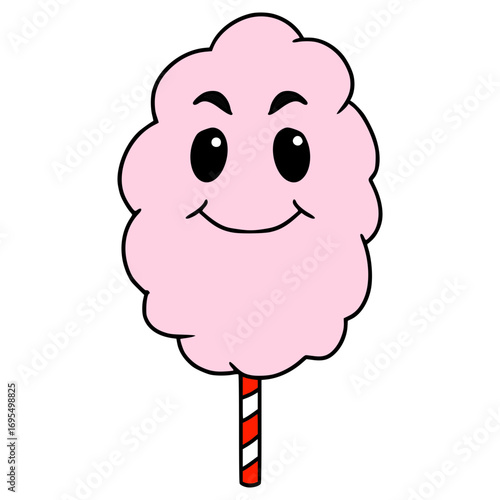 cotton candy character illustration hand drawn isolated vector