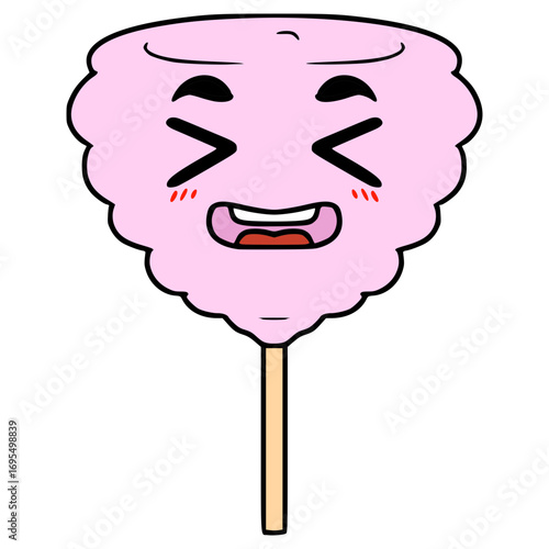 cotton candy character illustration hand drawn isolated vector