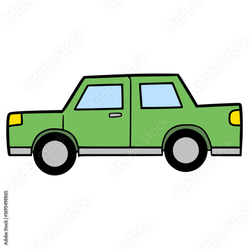 doodle car illustration hand drawn isolated vector