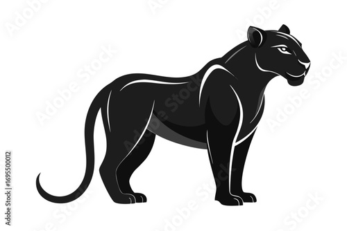 Black panther tiger and leopard vector illustration in silhouette style