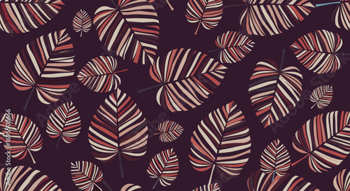 Sophisticated leaf pattern for upscale designs evoking natural elegance and artistic flair with seamless repeat