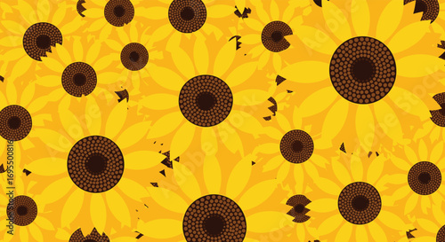Vibrant sunflower seamless pattern for summer designs and cheerful backgrounds with delightful floral accents