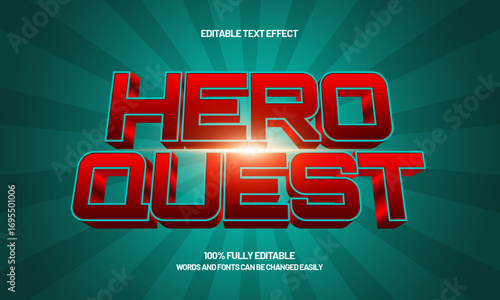 hero quest editable text effect for hero