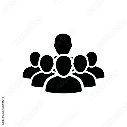 Set of social network vector icons of groups and leaders as symbols of leadership design