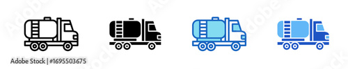 Oil Truck  Icon Set Multiple Style Collection
