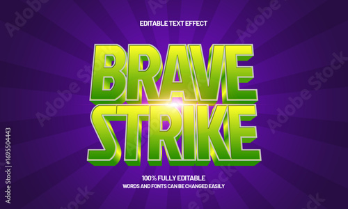 brave strike editable text effect for hero