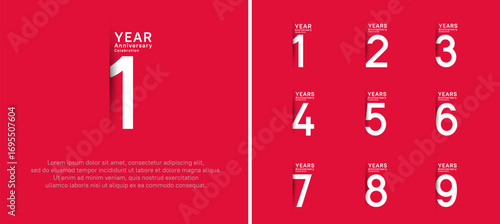 set of anniversary logo style. vector design white color for celebration