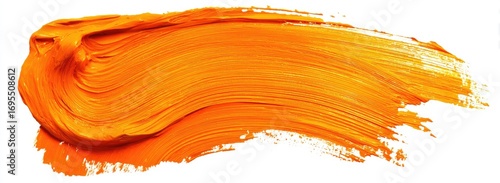 Orange paint stroke on white (11)
