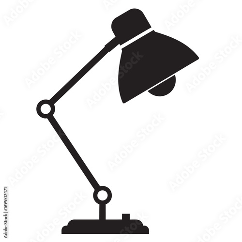 black and white silhouette of a lamp vector on a white background