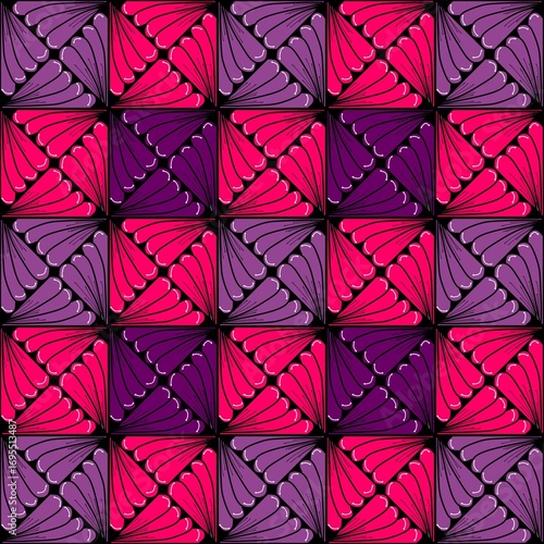 seamless geometric pattern, Seamless pattern symmetrical geometric with petal shapes