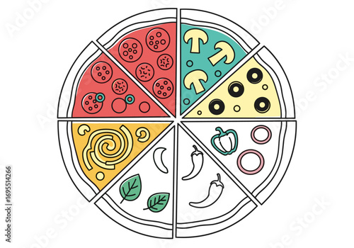 A delicious assortment of sliced pizza toppings offering a variety of savory and flavorful choices for every palate