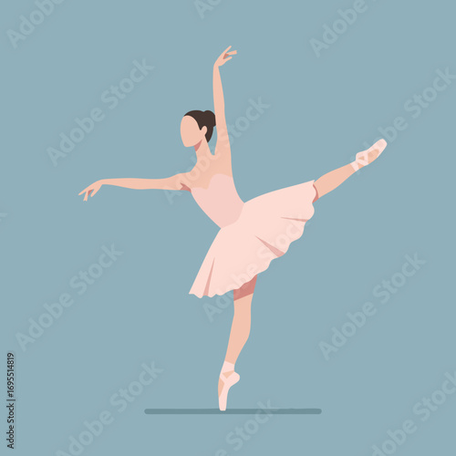 A graceful ballerina in a pink tutu, performing a ballet pose with elegance and poise.