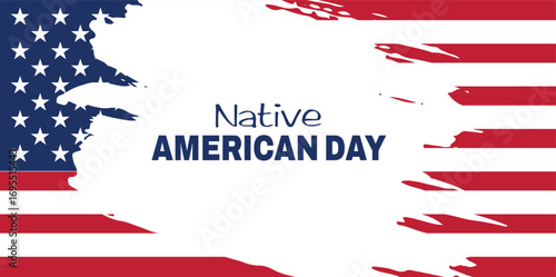 Native American Day is a holiday. It's a day in honor of Native Americans. Poster, card, banner design Background