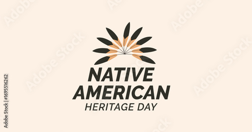 Native American Day is a holiday. It's a day in honor of Native Americans. Poster, card, banner design Background