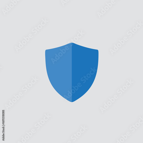 Blue shield icon on a gray background, symbolizing protection.
