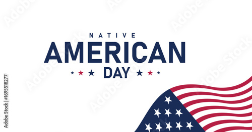 Native American Day is a holiday. It's a day in honor of Native Americans. Poster, card, banner design Background
