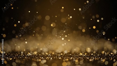 Golden Glittering Particles Background