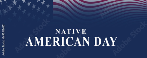 Native American Day is a holiday. It's a day in honor of Native Americans. Poster, card, banner design Background