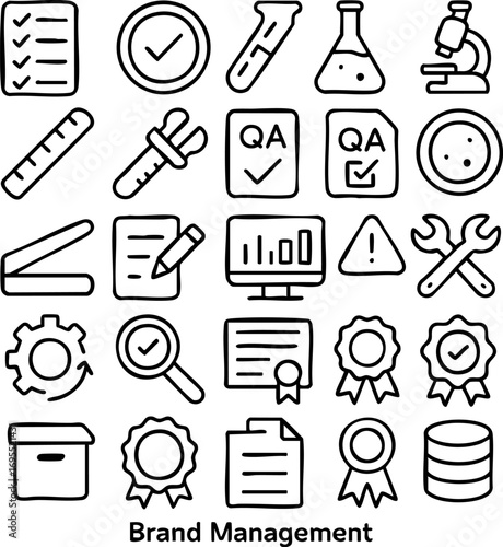 Brand Management Icons Set.