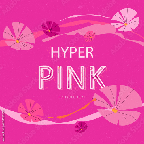 Hand drawn hyper pink text illustration