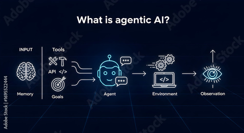 Conceptual diagram illustrating the workflow of an agentic AI.