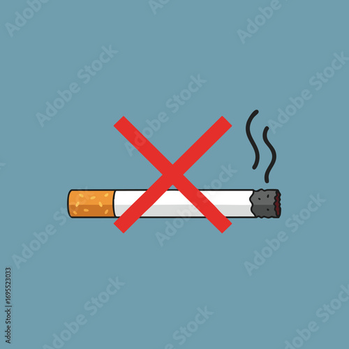 No smoking sign, with a red cross over a cigarette.