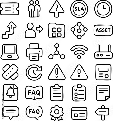 Collection of HandDrawn Web Icons and Symbols.