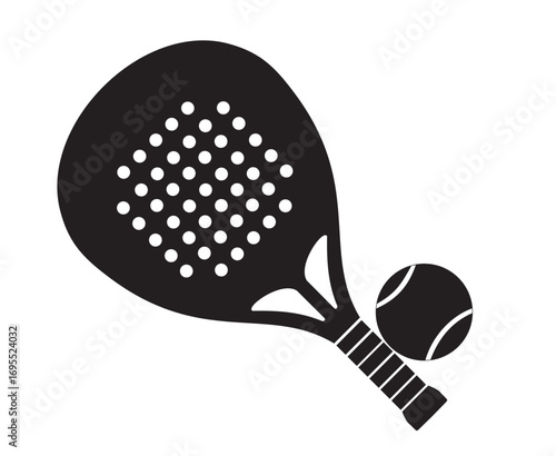 padel racket and shuttlecock