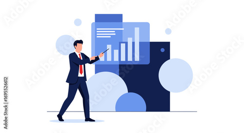 Business Professional Presenting Data Visualization With Modern And Minimalist Approach