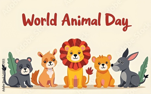 vector graphic of world animal day good for world animal day celebration. flat design. flyer design.flat illustration. High quality