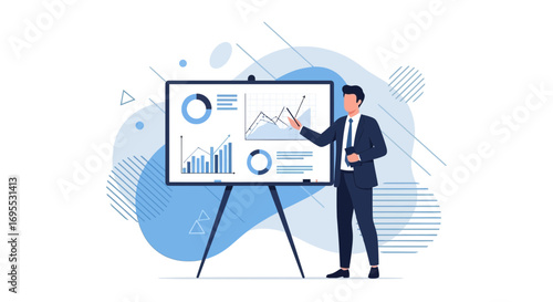Corporate Presentation Depicting Business Data Analyzation and Statistical Information
