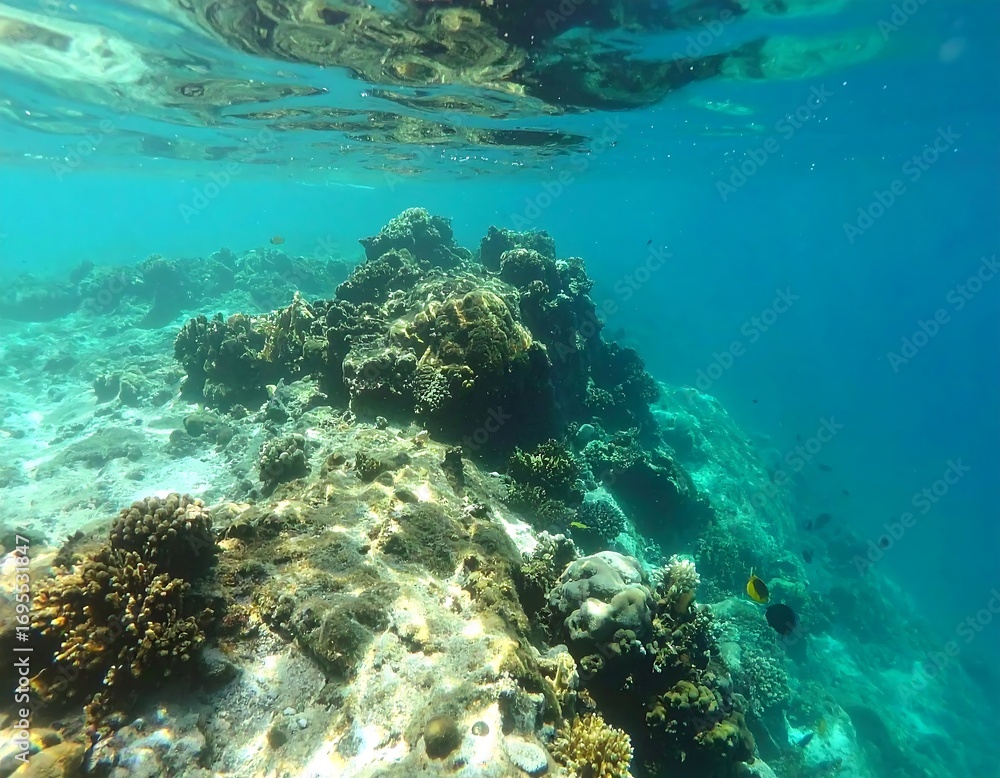 Fototapeta premium Underwater coral reef scene