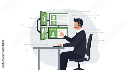 Customer Support Representative Utilizing Technology for Efficient Communication and Assistance