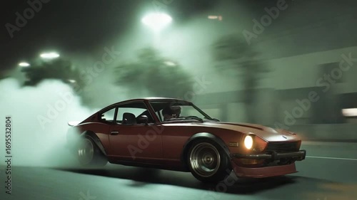 Night Drifting: Datsun 240Z in City Streets