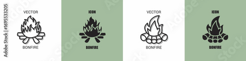 Bonfire icon line. Bonfire vector illustration.