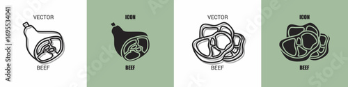 Beef icon line. Beef vector illustration.