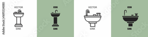 Sink icon line. Sink vector illustration.