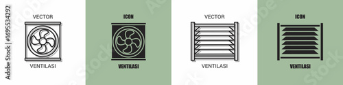 Ventilation icon line. Ventilation vector illustration.